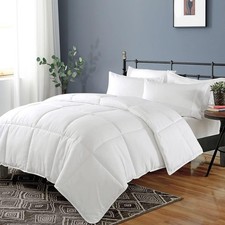 100 Cotton Cover Comforter King Size, Ultra-Soft Down Alternative Duvet Insert