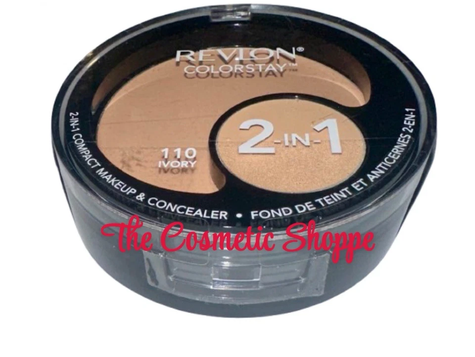 NEW Revlon Colorstay 2-in-1 Compact Makeup and Concealer- 110 IVORY RARE X1 - Image 2 of 2