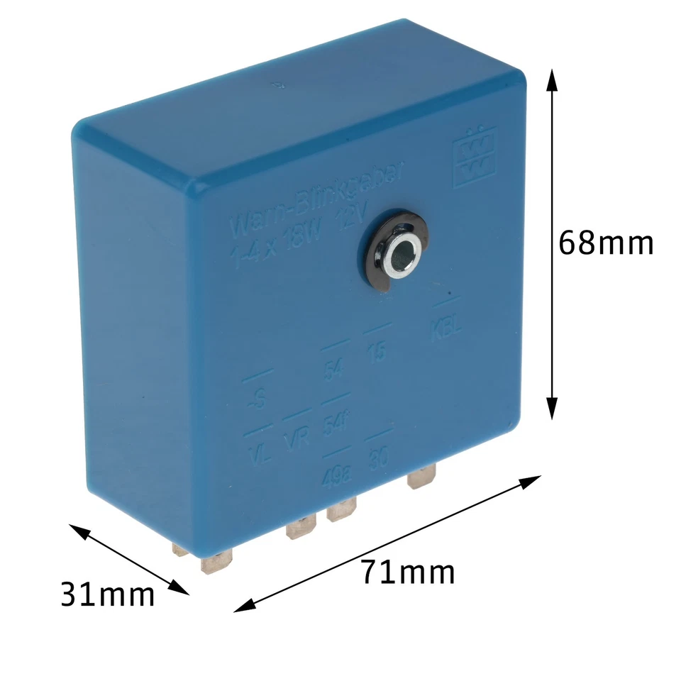 1967–1968 Volkswagen Beetle–Bus 9 pinos 12V relé piscador de emergência 211953227 - Imagem 2 de 4