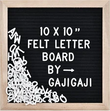 Felt Letter Board with 294 Letters, Numbers, Symbols - 10x10 inch Changeable Mes