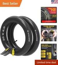 Butyl Rubber Inner Tube Set with Tire Levers - Perfect for Fat Bikes  More