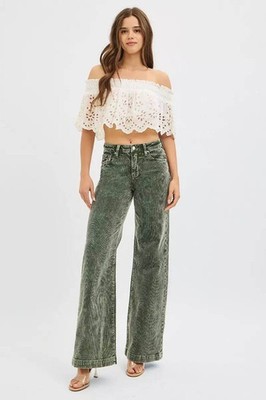 RISEN Corduroy Jeans - High Rise Wide Leg Style