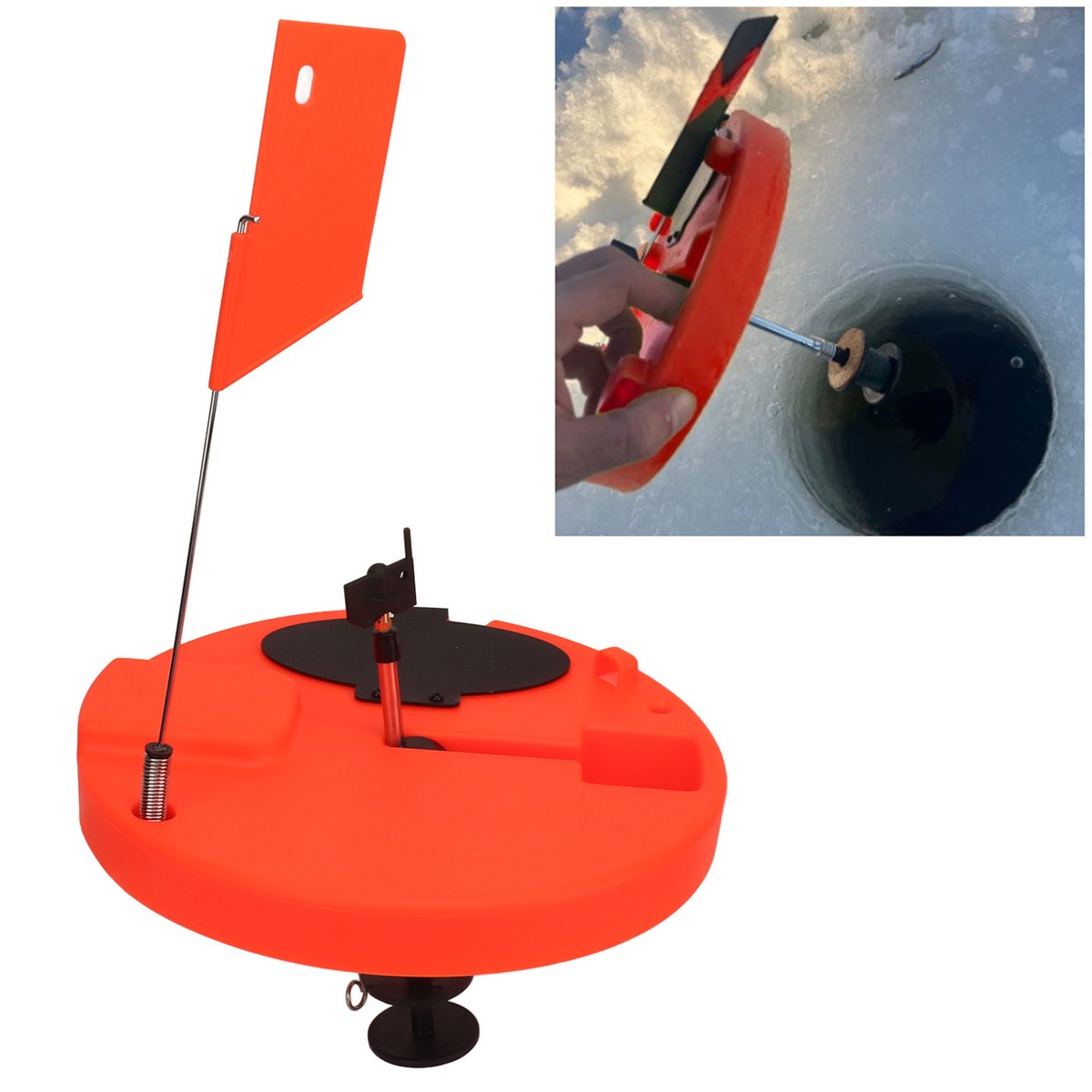 Rod Marker Portable Ice Fishing 2-Pack Ice Fishing Tip-Up Flags - Automatic ...