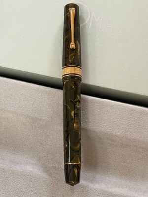 Omas Paragon LE SAFT GREEN Celluloid Rollerball Pen Facetted Gold-Plated Trim 