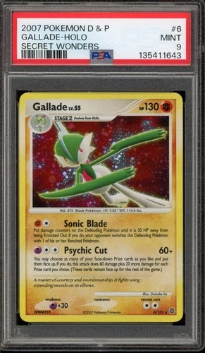 Pokemon Gallade Secret Wonders Holo Rare #6 PSA 9 Mint