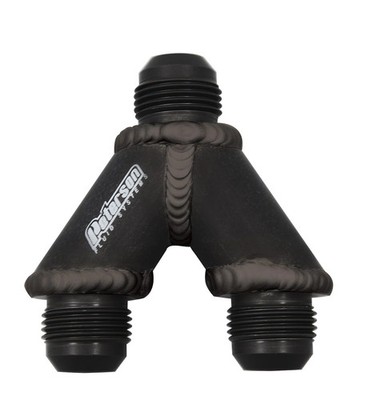 Peterson Fluid Systems Manifold Y-Fitting -12AN Male/-12AN Male/-16AN Male
