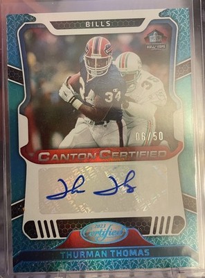 2023 Certified Signatures Thurman Thomas #CCS-TT Mirror Blue /75 Auto Bills