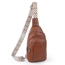 Crossbody Bags for Women, Leather Crossbody Purses Sling Bag for Women Brown