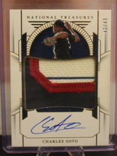 2024 Panini National Treasure Gold Prospect Material Signatures Charlee Soto /49
