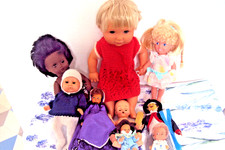 MIXED VINTAGE DOLL LOT TINY TEARS DOLLY SURPRISE NEWBORN PEEWEE STYLE