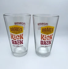 Drake's Brewing Pint Glass Kick Back Seasonal Regional Park Foundation S/2 B93