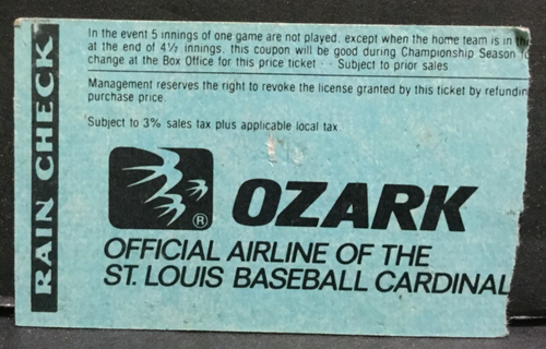 September 9, 1979 St Louis Cardinals Ticket Vs Expos Lou Brock Day Sku630L - Picture 2 of 2