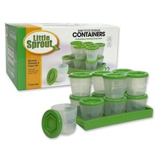 Baby Food Storage Containers 12 Pk - 2oz Reusable, Stackable, Leakproof Jars