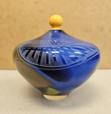 Vintage 1982 Regis & Gisele Fievet Art Glass Sculpture Etched Bottle