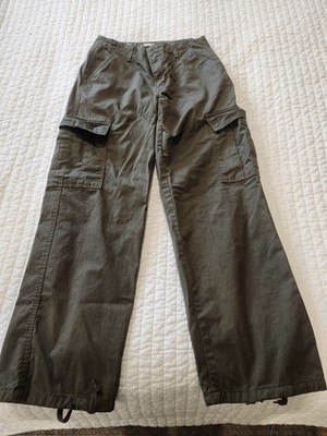 Levis '94 Baggy Pants Womens 25x29 Olive Green Utility Wide Leg Loose Cargo Y2K