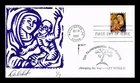 US COVER CHRISTMAS MADONNA AND CHILD FDC TRANSCENDENTAL ARTS WOODBLOCK PRINTED
