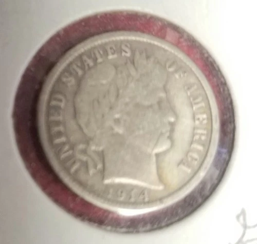 1914-D Silver Barber Dime *CIRCULATED CONDITION* VG-Fine- 90% SILVER