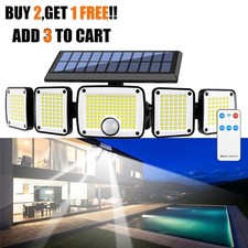 Luz Lamparas 304 LED Luces Solares Exterior Para Patio Con Sensor De Movimiento