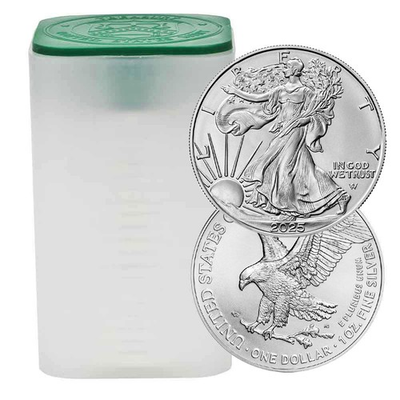 #ad Roll of 20 2025 $1 American Silver Eagle 1 oz BU $1757.17
