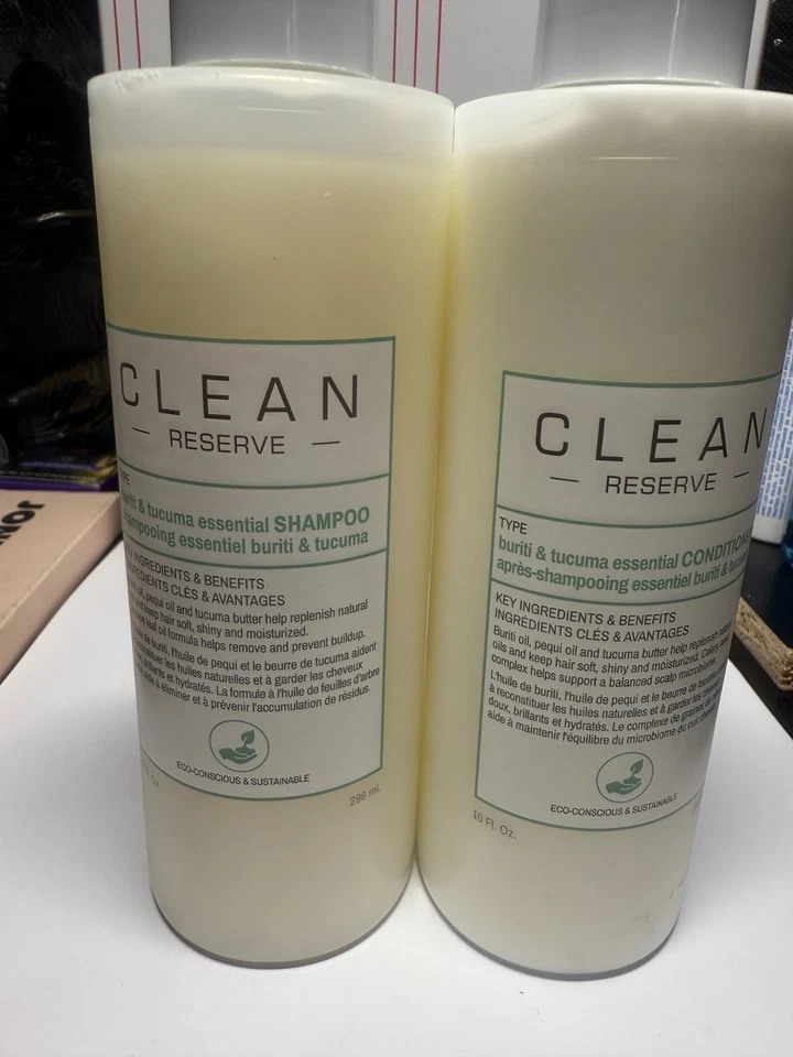 LIMPIO Reserve Buriti & Tucuma Essential CHAMPÚ Y ACONDICIONADOR, 10 FL OZ, SELLADO Foto 2 de 4