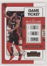 2021-22 Panini Contenders Game Ticket Bronze CJ McCollum #39 2xd