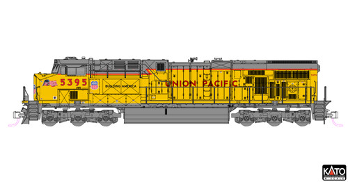Locomotora diésel Kato 1768965 N Union Pacific GE ES44AC con banderas nasales #5395 | Condition: New