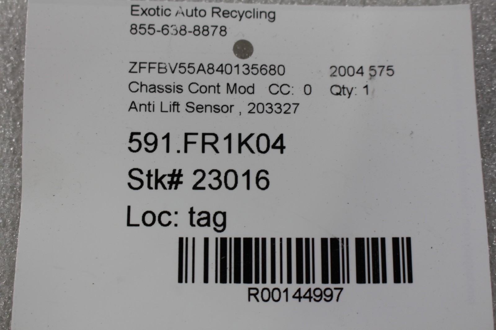 Ferrari 360, 456, 550, 575, 355,  Anti Lift Sensor Computer, Used, P/N 177149