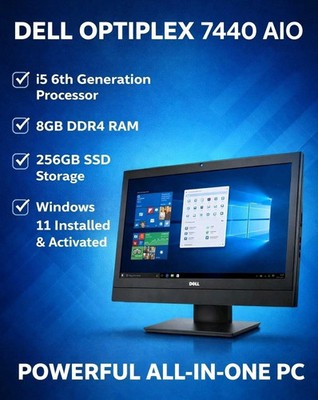 Dell Optiplex 7440 Aio All In One 240GB SSD WIFI Webcam i5-6500 Windows 11 8GB