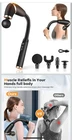Deep Tissue Massage Gun Extended Handle Back Neck Massager 4 Heads 6 Speeds