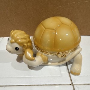 Bradford Exchange Cowardly Lion Wonderful Turtles of Oz Trinket Box COA