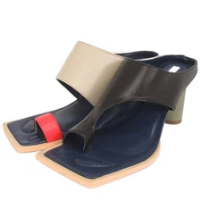 Unthread Un3D. Thong Mule Sandals Bicolor Leather 522311805201 Beige Red Black