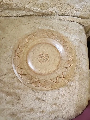 VTG 1930's Federal Depression Glass Rosemary Pink Dutch Rose 9 1/2" Dinner Plate