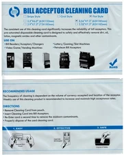 Presaturated Bill Validator Cleaning Cards, Compatible with All Bill Validato...