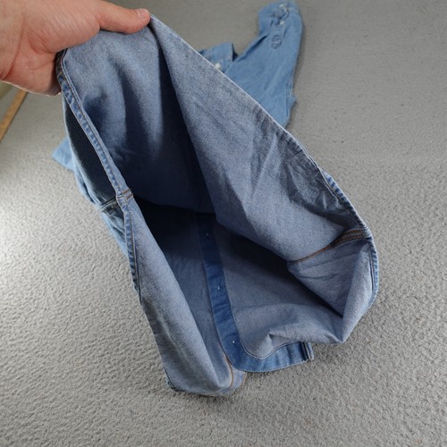 Wrangler Shirt Mens Medium Blue Denim Long Sleeve Button Up Western Ranch Barn - Picture 15 of 17
