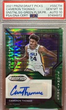 Cameron Thomas 2021 Panini Prizm Draft Picks Green Pulsar 9/25 PSA 10 🔥