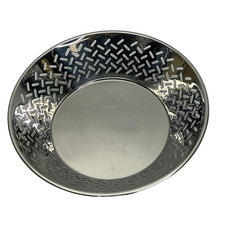 Cesto Frutta Vintage Alessi Italy Inox Acciaio Inox 18/10 Rotondo Aperto Lavoro