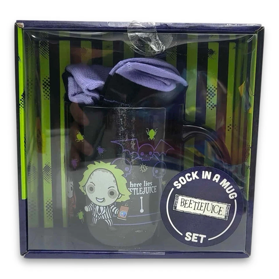 Beetlejuice носок в кружке подарочный набор с наклейкой CultureFly кофейная чашка кружка - Изображение 2 из 4