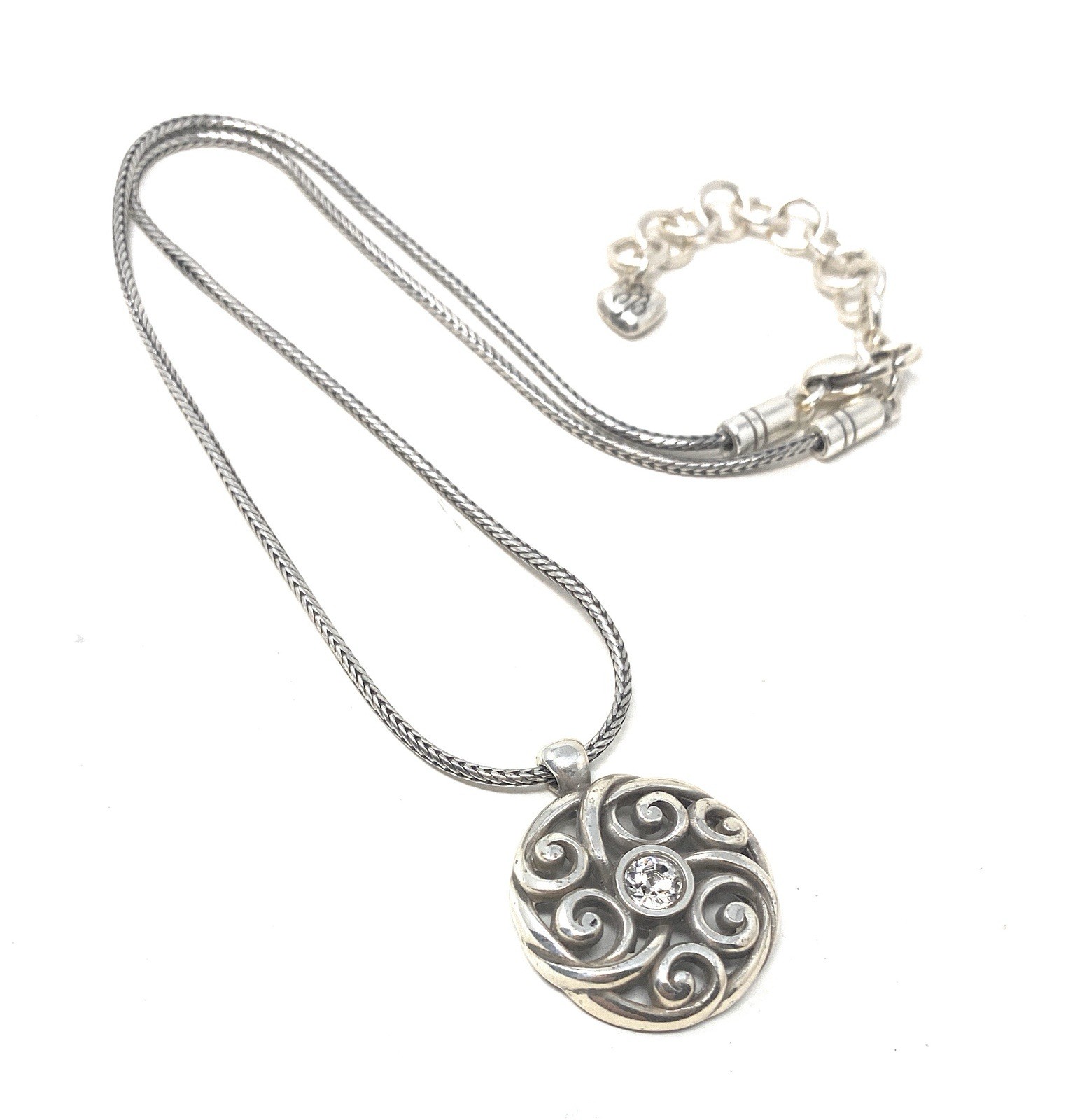 BRIGHTON Avery Silver Scroll Design Swarovski Cry… - image 2