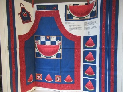 Spring Industries WATERMELLON  100% Cotton Fabric Apron Panel   VTG  RARE  NEW