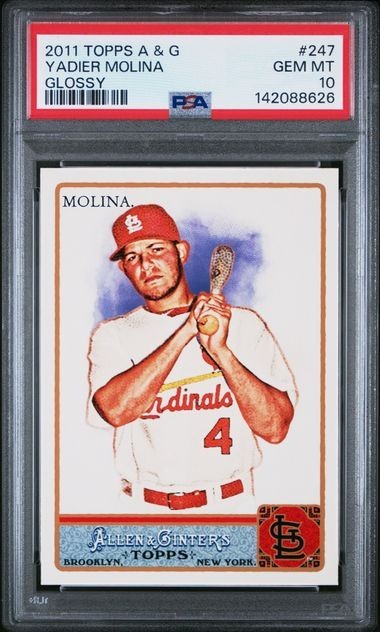 YADIER MOLINA 2011 Topps Allen & Ginter GLOSSY #247 PSA 10 GEM MT Pop 5 QTY