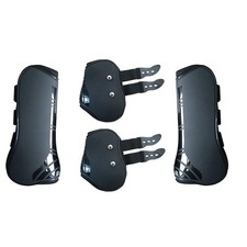 Horse Tendon Boots 4 pcs - Front  Hind , PU Shell Tendon Fetlock Brace Guar...