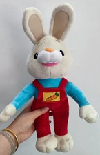 15" Baby First TV Plush Harry the Bunny Rabbit Doll Red Overalls Stuffed Toy