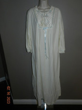 Miss Elaine NWOT VTG Nightgown Yellow Granny floral trimmed L