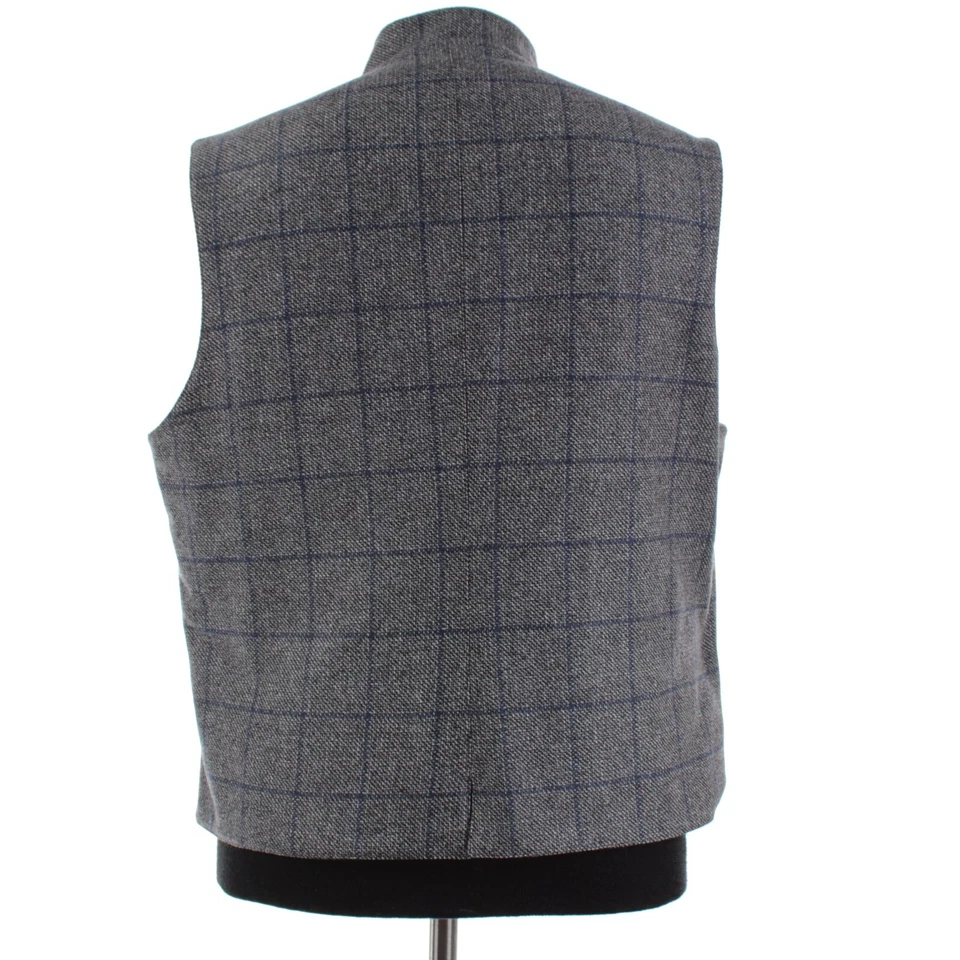 Chaleco reversible Belvest 56R (~ XL US) gris y azul a cuadros/gris nuevo con etiquetas Foto 4 de 4