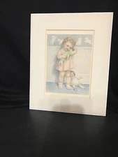 VINTAGE BESSIE PEASE GUTMANN  Matted 8”x10” PRINT ~ "LOVE IS BLIND" ~