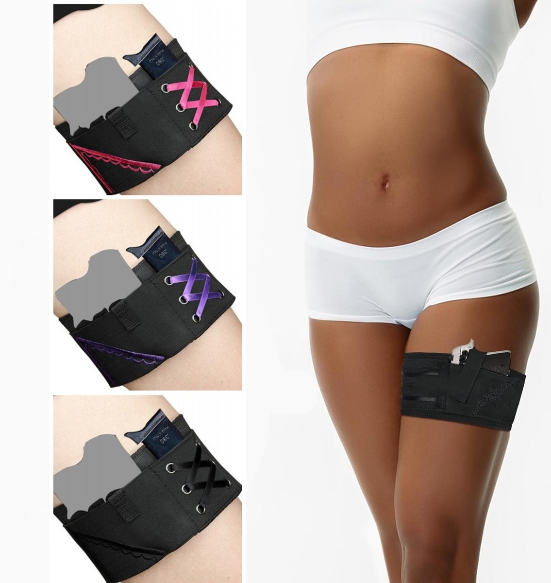 Women Holster Lady Anti-Slip Leg Gun Concealed Carry Garter Thigh