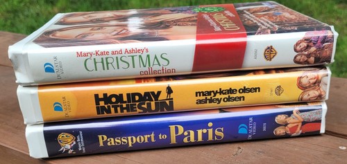 Mary-Kate & Ashley Olsen twins 3 VHS lot - holiday in the sun &passport to paris