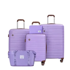 5-Piece Set PP Hardshell Carry on Luggage Set with TSA Lock Carry 
