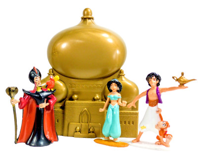 Disney 1992 Play 'n Carry Playset Castle 6"h 3 Figures Aladdin Jasmine