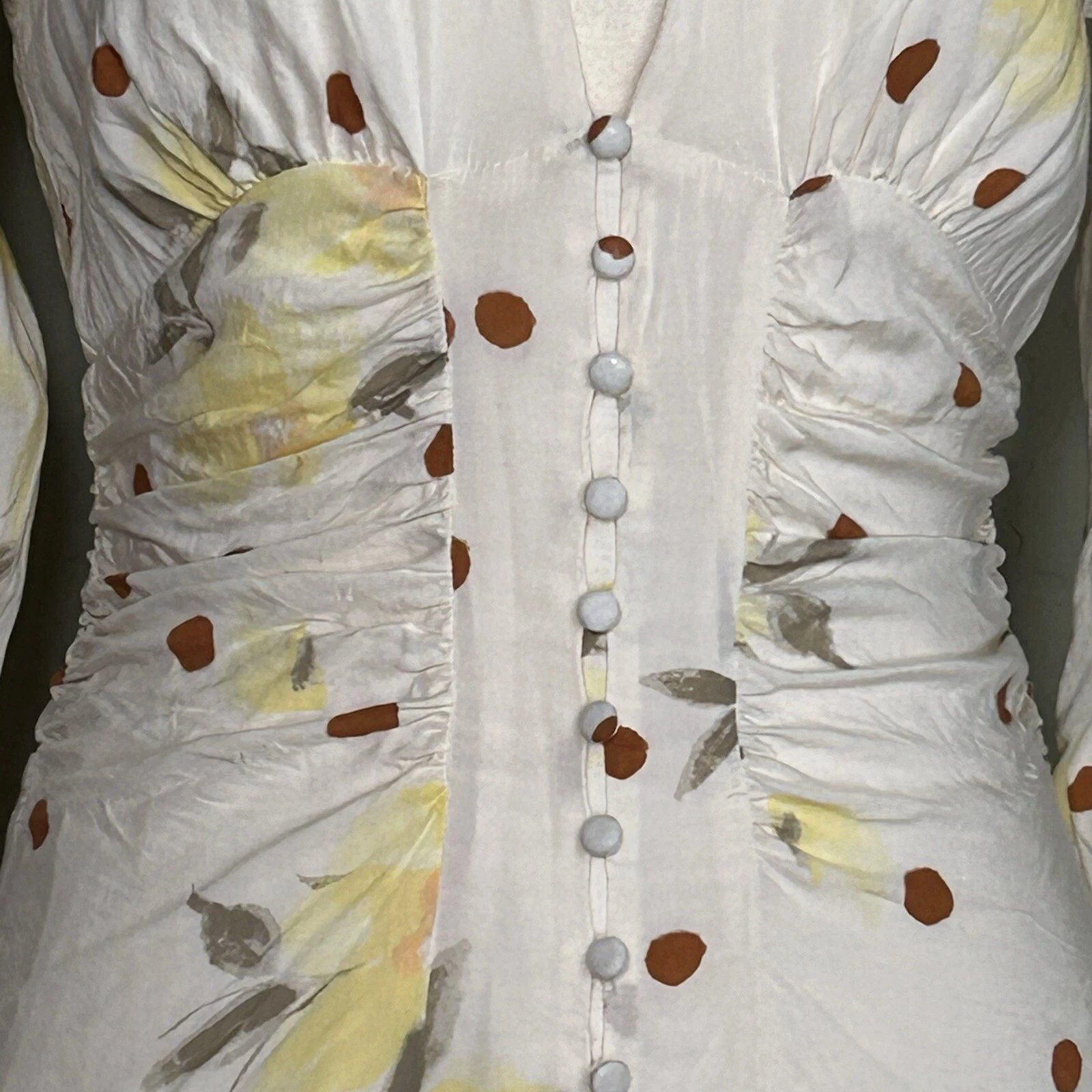 Free People Date Night Sunshine Off White Mini Abito Floreale XS Fairy Festival